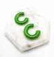 Green Chrome Acrylic Hoop Earrings